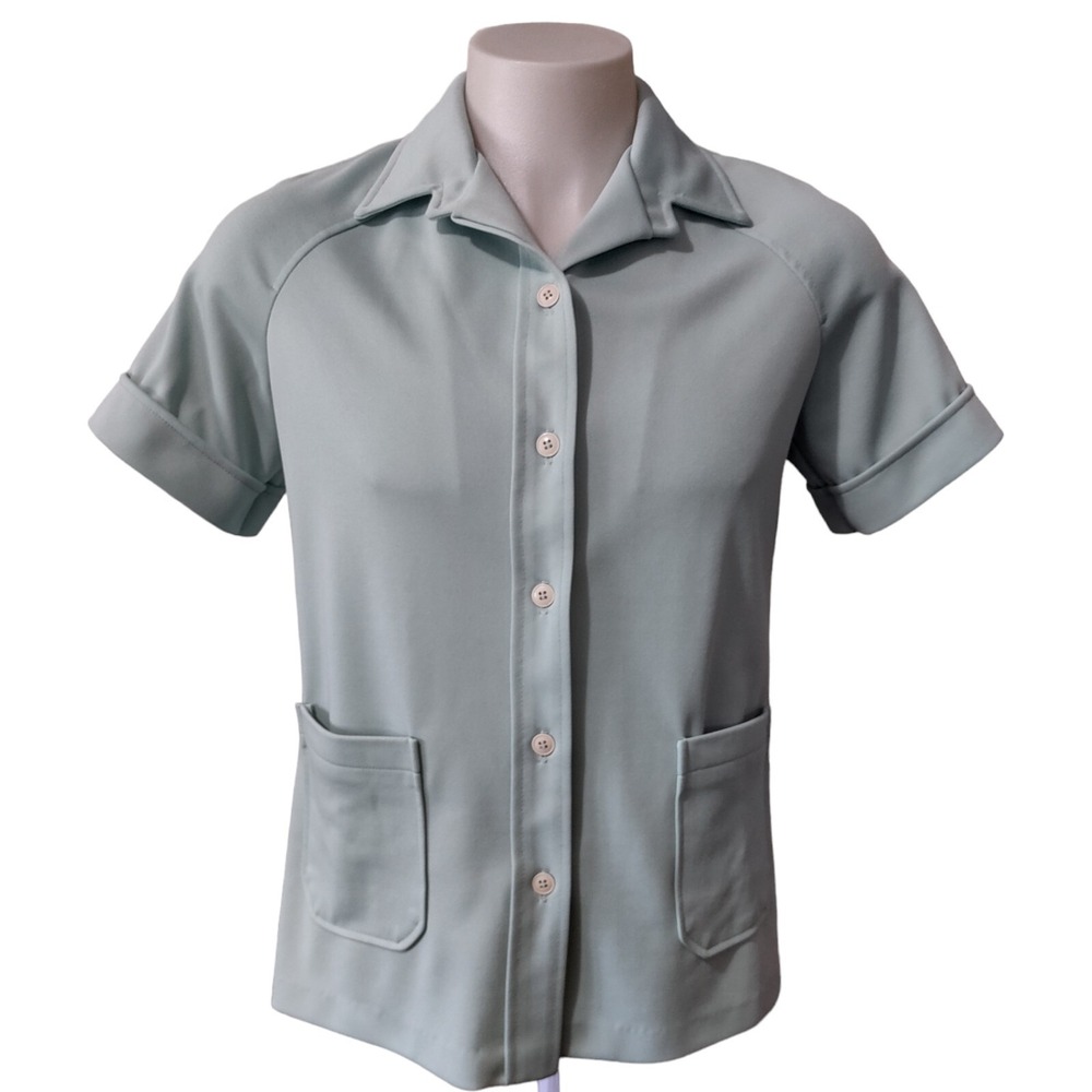 Cricket Lane‎ Blazer Women's Size 16 Button Front Short Sleeves 2 Pockets Green